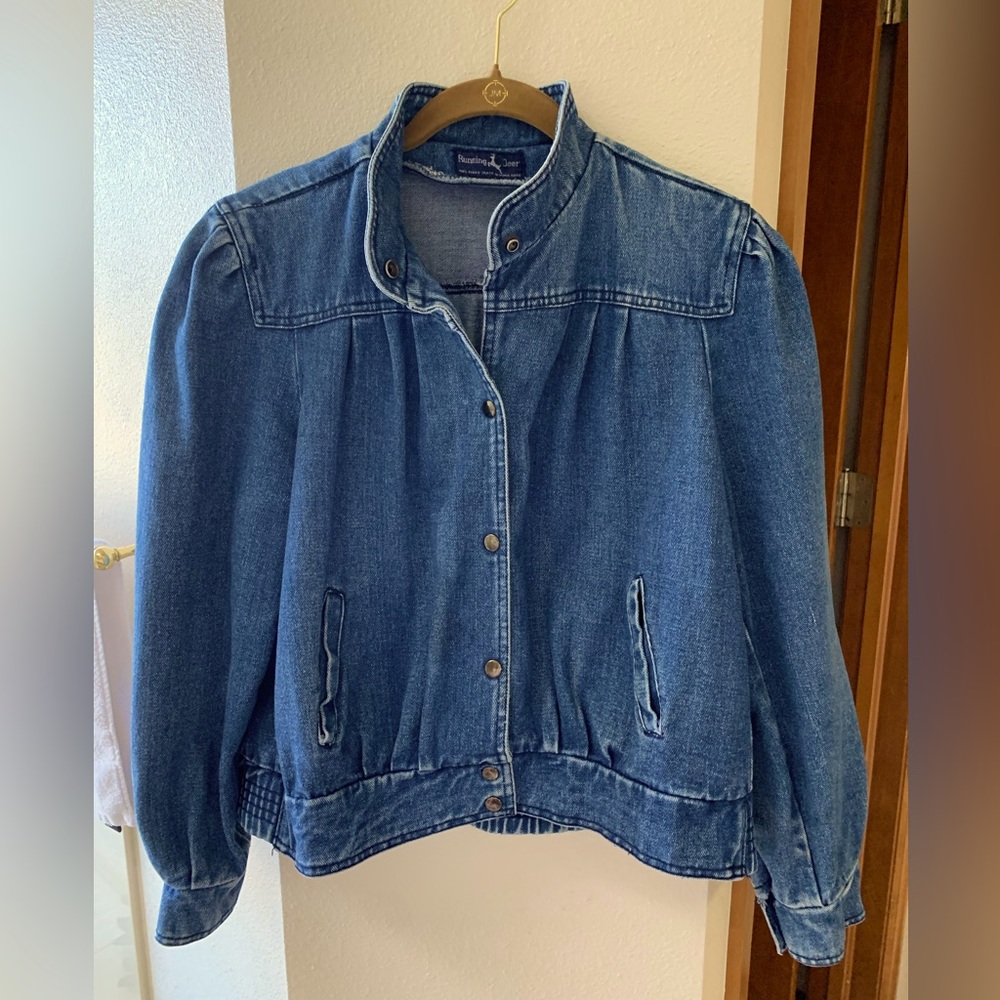 Running Deer 80s Vintage Style Denim Jacket